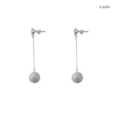 Brinco de Prata com Zircônias.