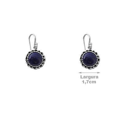 Brinco de Prata com Lápis Lázuli.