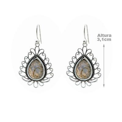 Brinco de Prata com Labradorita.