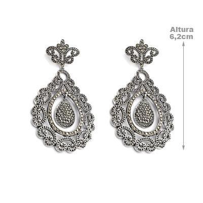 Brinco de Prata com Marcassitas.