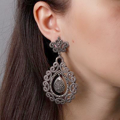 Brinco de Prata com Marcassitas.