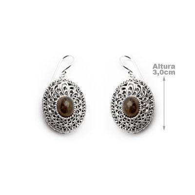 Brinco de Prata com Labradorita.