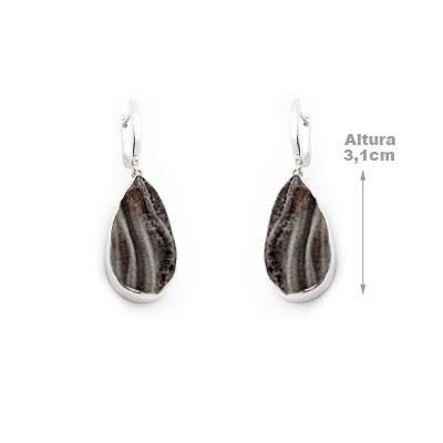 Brinco de Prata com Drusa.