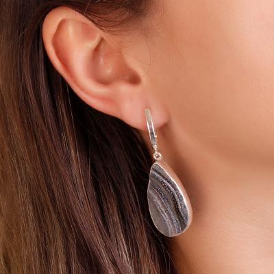 Brinco de Prata com Drusa.