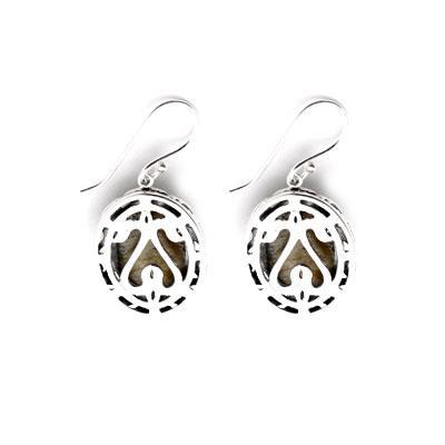 Brinco de Prata com Labradorita