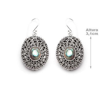 Brinco de Prata com Abalone.