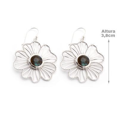 Brinco de Prata com Labradorita.