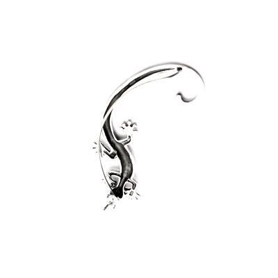 Brinco de Prata Contorno de Orelha (Ear Cuff) com Salamandra