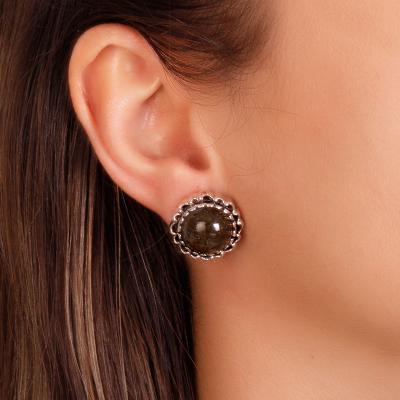 Brinco de Prata com Labradorita.