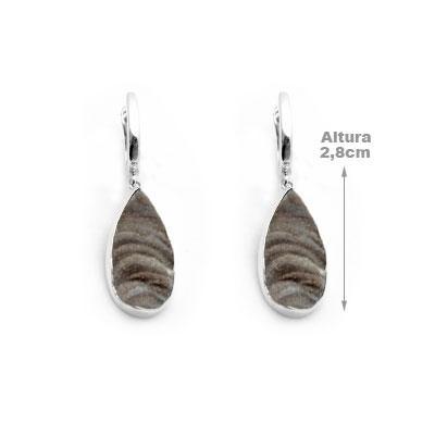 Brinco de Prata com Drusa.