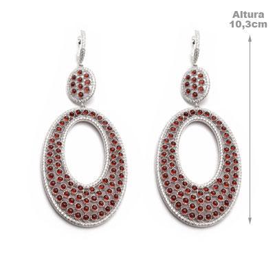 Brinco de Prata Granada.