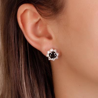 Brinco de Prata Formatura com Zircônia