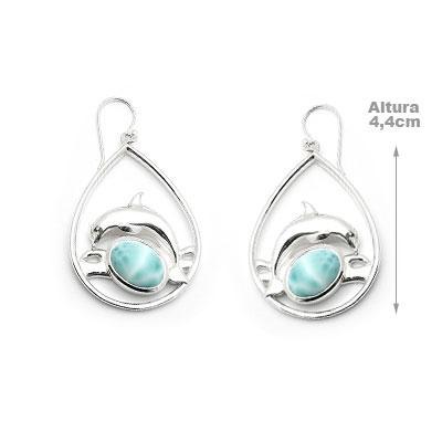Brinco de Prata com Larimar.