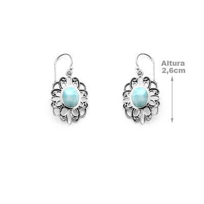 Brinco de Prata com Larimar