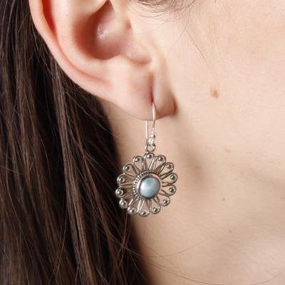 Brinco de Prata com Larimar.