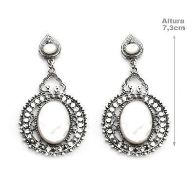 Brinco de Prata com Madrepérola.