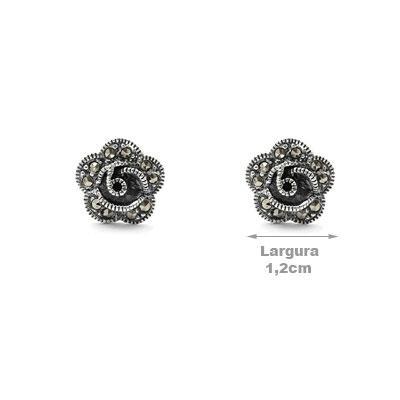 Brinco de Prata Flor.