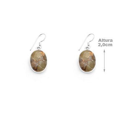 Brinco de Prata com Opala.