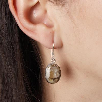 Brinco de Prata com Opala.