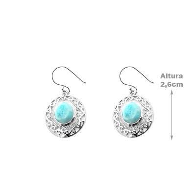 Brinco de Prata com Larimar.