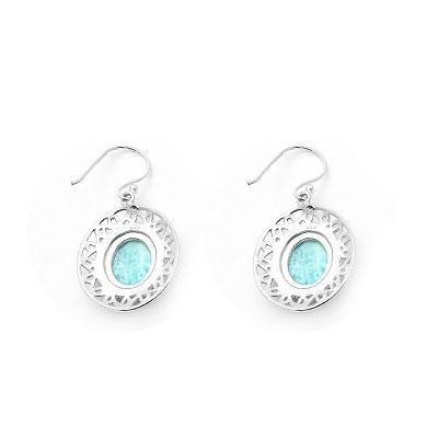 Brinco de Prata com Larimar.