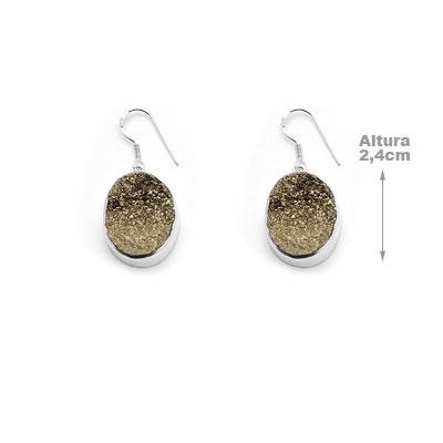 Brinco de Prata com Drusa.