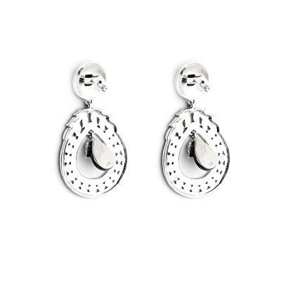 Brinco de Prata com Ônix e Marcassitas