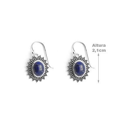 Brinco de Prata com Lápis Lázuli.