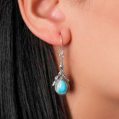 Brinco de Prata com Larimar