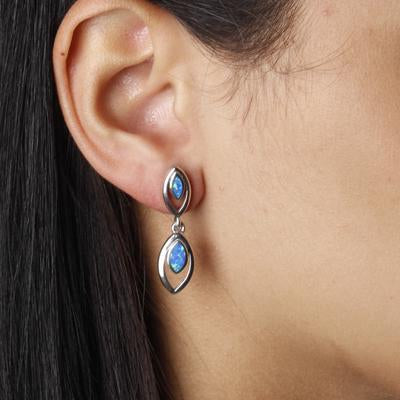 Brinco de Prata com Opala.