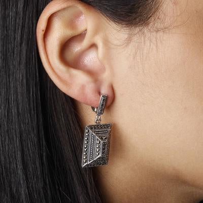 Brinco de Prata com Marcassitas.