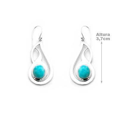 Brinco de Prata com Larimar