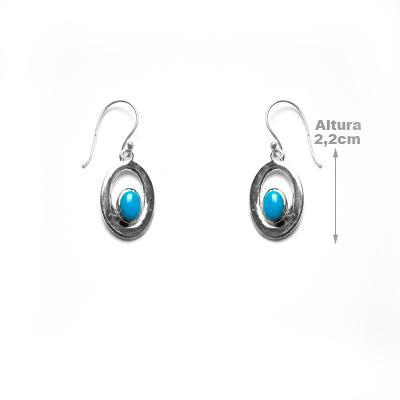 Brinco de Prata com Turquesa