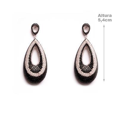 Brinco de Prata com Ônix.