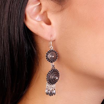 Brinco de Prata com Pingente.