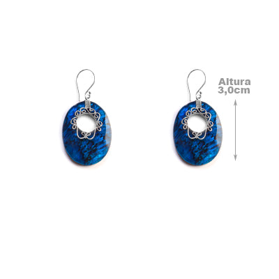 Brinco de Prata com Abalone.