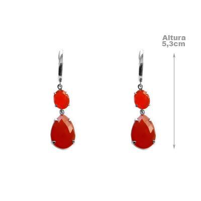 Brinco de Prata com Ágata.