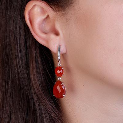 Brinco de Prata com Ágata.