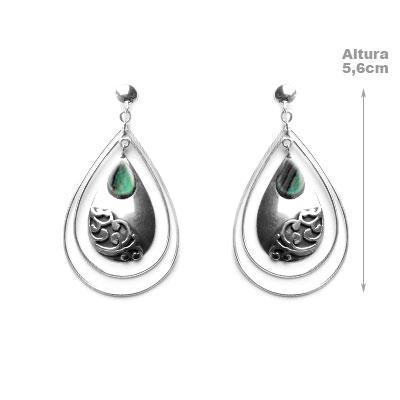 Brinco de Prata com Abalone.