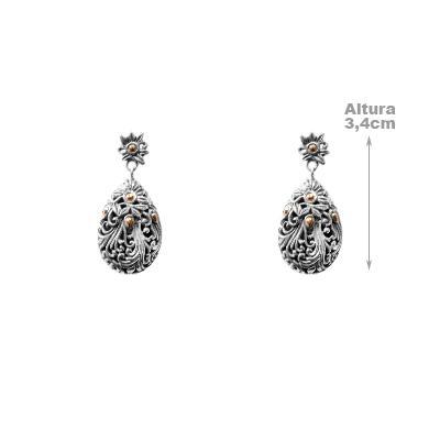 Brinco de Prata Flor.