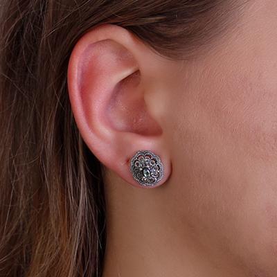 Brinco de Prata com Abalone.