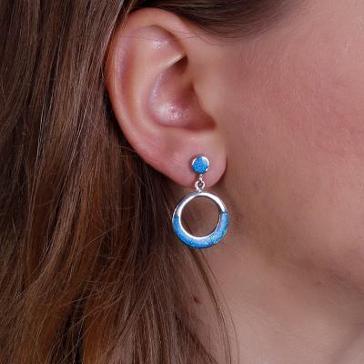 Brinco de Prata com Opala.