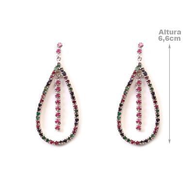 Brinco de Prata com Pedras.