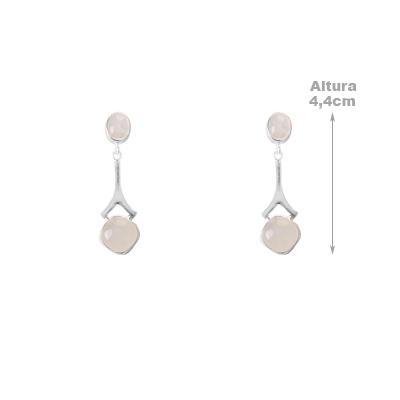 Brinco de Prata com Pedra da Lua