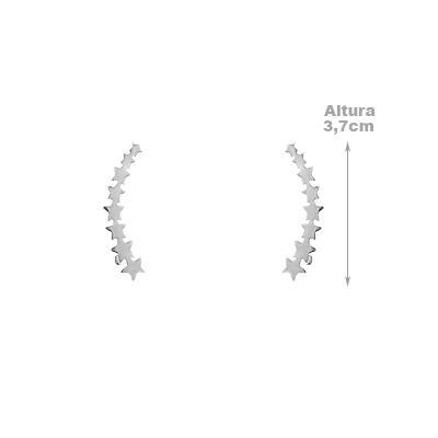 Brinco de Prata Contorno de Orelha (Ear Cuff) Estrelas