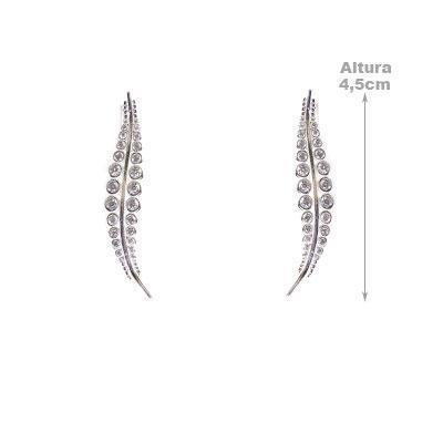 Brinco de Prata Contorno de Orelha (Ear Cuff) Folha