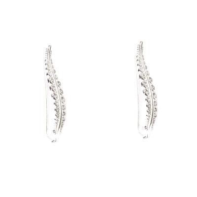 Brinco de Prata Contorno de Orelha (Ear Cuff) Folha