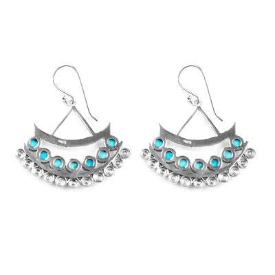 Brinco de Prata com Turquesa.