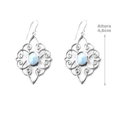 Brinco de Prata com Larimar.