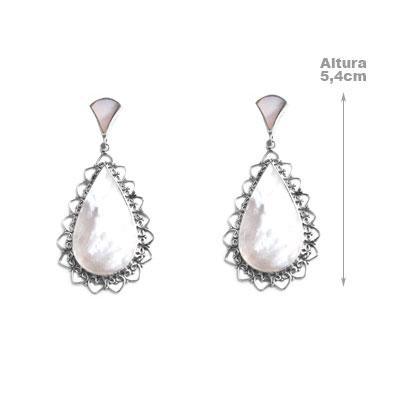 Brinco de Prata com Madrepérola.